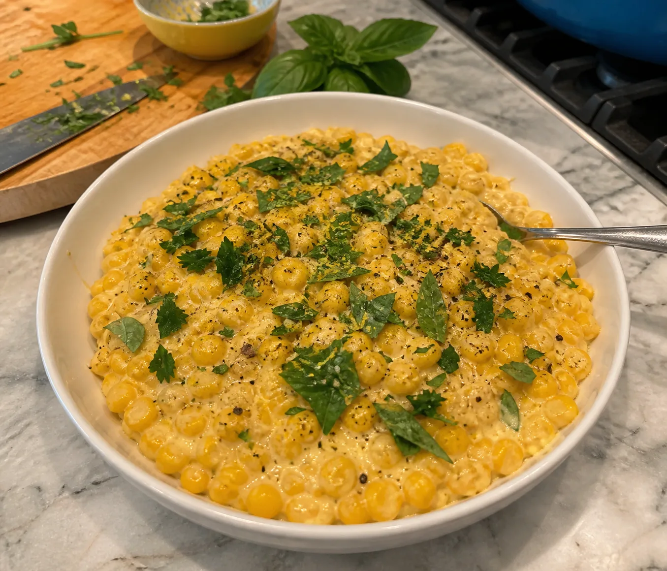 Last-Minute Stovetop Creamed Corn with Lemon and Herbs